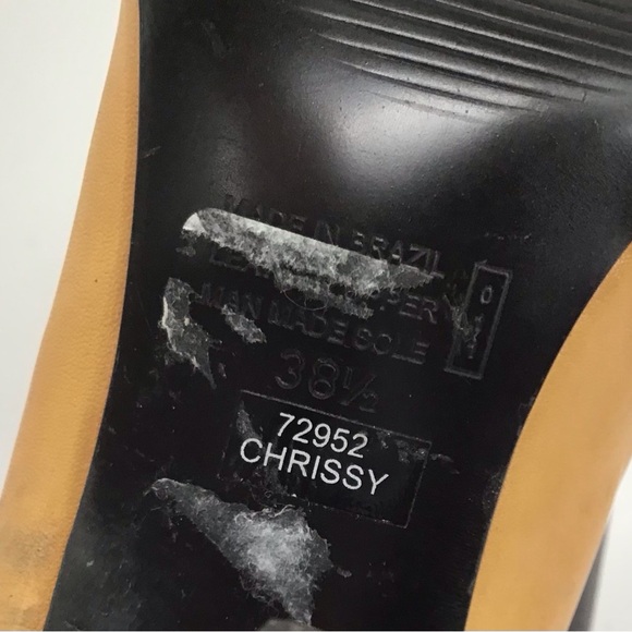 Bronx Women’s Stiletto Leather Heel Pump Business Casual Carmel Size 38.5=8.5 US - Picture 9 of 10